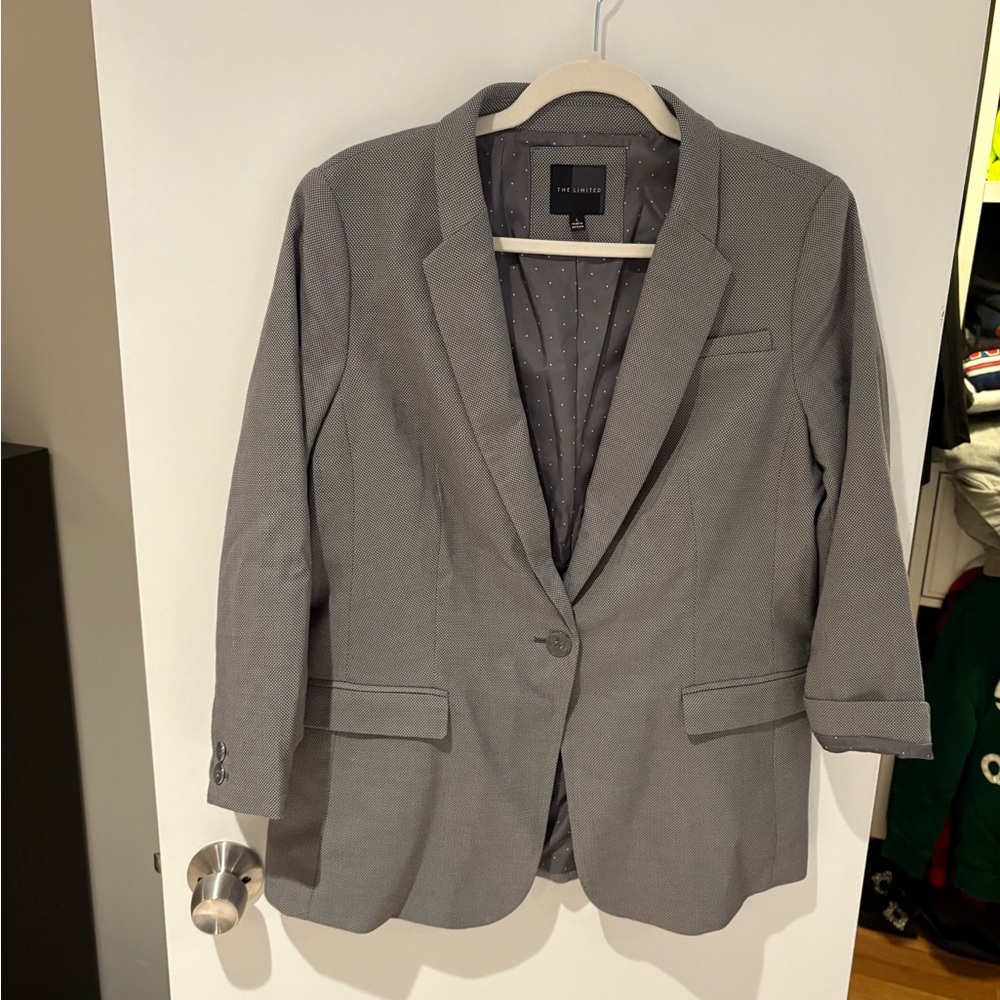 The Limited Gray Blazer with Notched Lapels